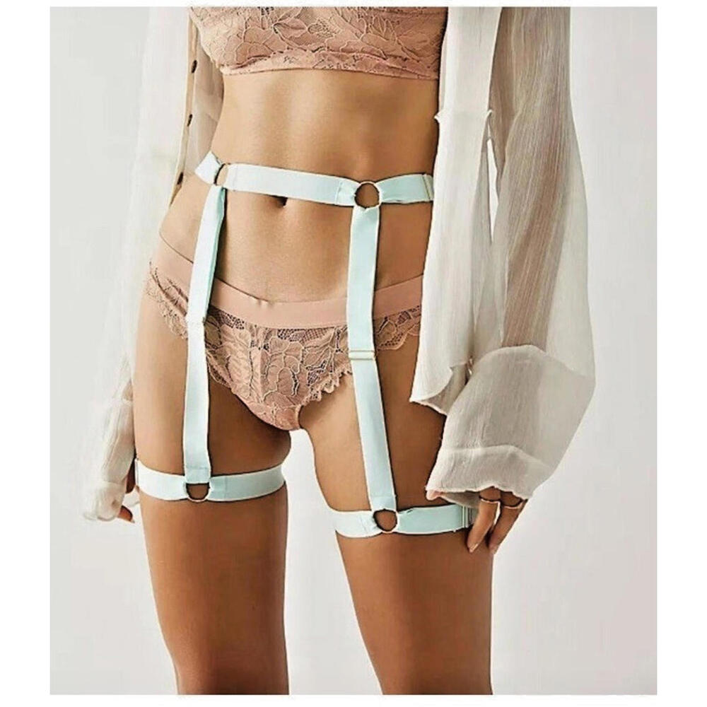 We Ae HAH Strung Out Garter Brite Baby Blue BBBL  NWT SIZE OS #F-1